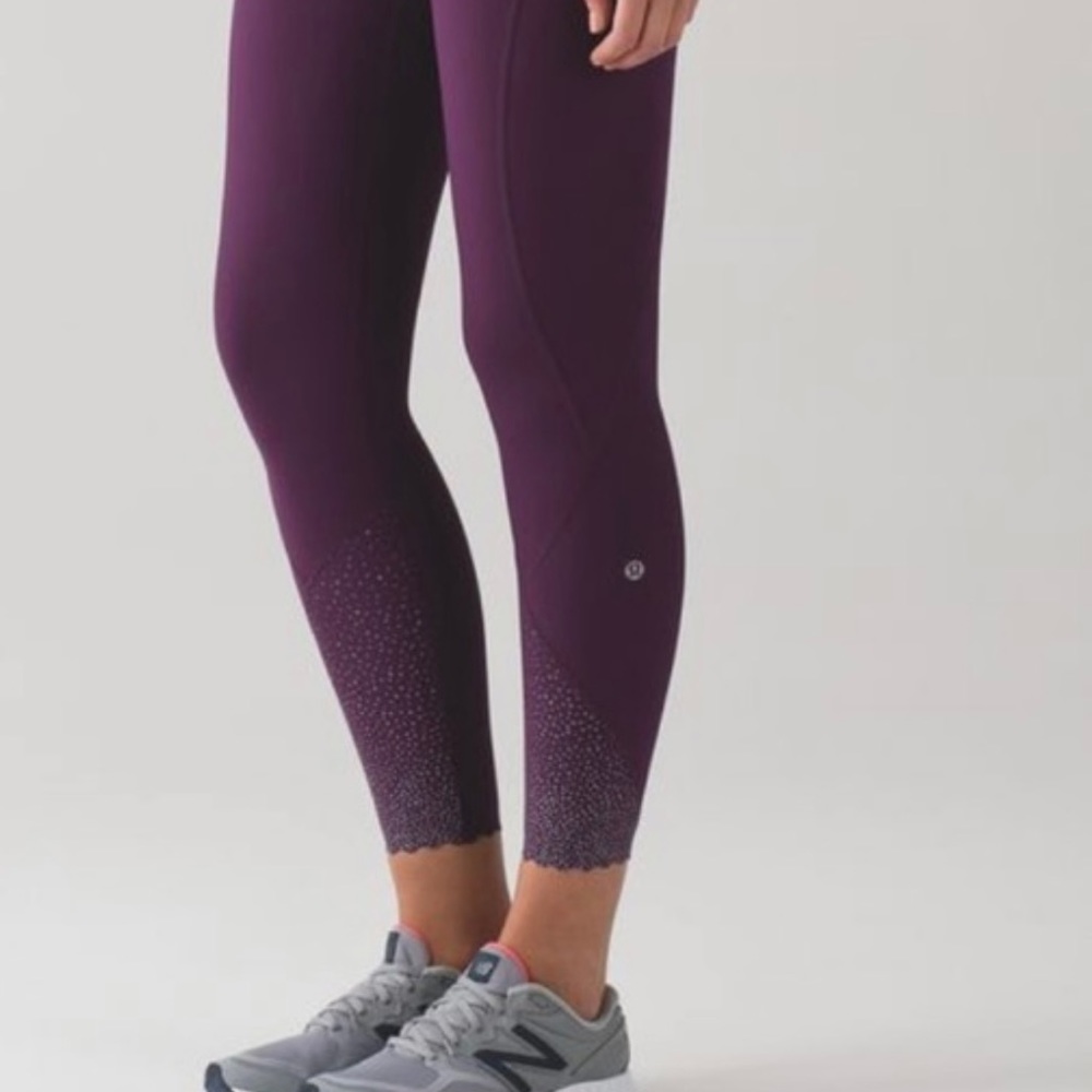 Purple lululemon tight stuff tight